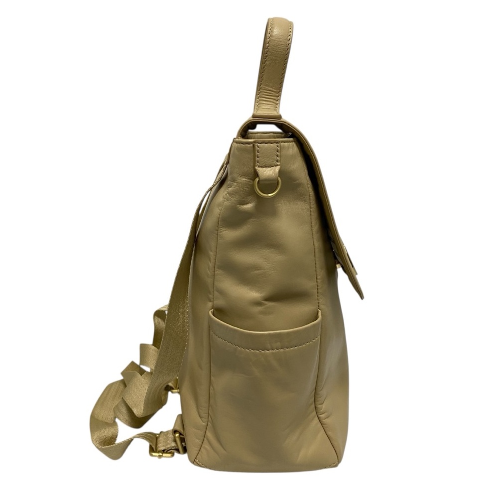 Hsft Solid Sand Leather Backpack - image 4